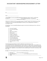 bookkeeping enement letter template