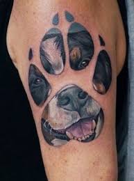 Black and white dog tattoo by jolly rogerz. 80 Dog Paw Tattoos How To Get A Dog Paw Tattoo