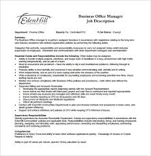 Office Manager Job Description Template 9 Free Word Pdf