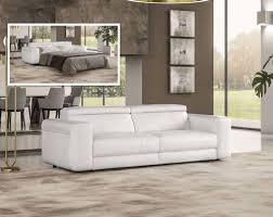 Modern Italian White Leather Sofa Bed