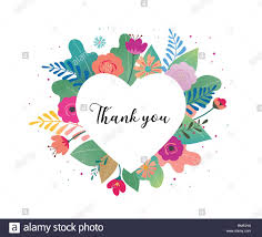 Thank You Card Template Big White Heart With Colorful