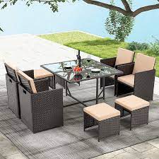 Vicluke 11 Pieces Patio Dining Table