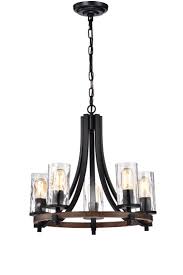 5 light pendant with clear glass shade
