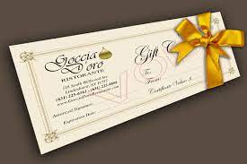 gift certificate goccia d oro italian