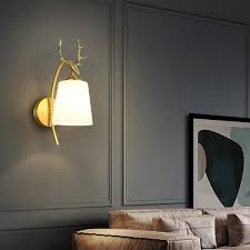 Modern 1 Light Antler Wall Sconce Brass