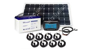 Led Solar Kit 100wp 55ah 12v With 8 Led Bulbs