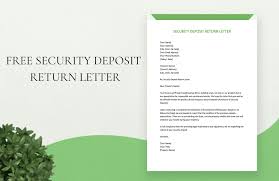 security deposit return letter in word