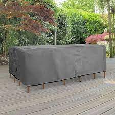 K Gear Patio Table And Chair Set Cover Durable And Water Resistant Outdoor Furniture Cover Large Grey