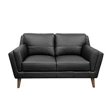 capri 2 5 2 seater leather sofa black