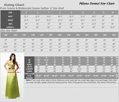 Milano Formals Size Chart Bellamerabridal Com