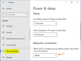 disconnecting network during sleep