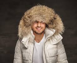Winter White Coat With Fur Hood