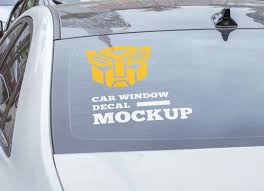 car window decal sticker mockup psd