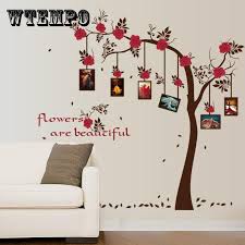 Wall Sticker Red Flowers Frame