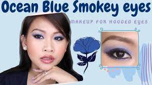 ocean blue smokey eye makeup tutorial