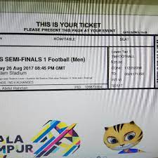 Vietnam semakin garang selesa dahului kumpulan a 18 ogos 2017. Tiket Bola Sepak Sukan Sea 2017 Semi Final Tickets Vouchers Event Tickets On Carousell