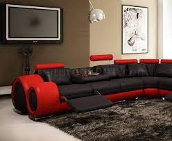 4087 Sectional Sofa In Black Red