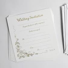 Gold Print Wedding Invitations With Envelopes Pack Of 10