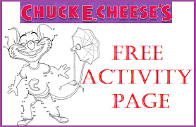 Free Chuck E Cheeses Activity Page Chuck E Cheese