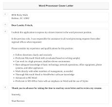 word processor cover letter velvet jobs
