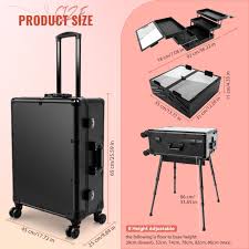 lighted makeup train case in salon