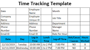 time tracking template free