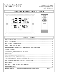User Manual Digital Atomic Wall Clock