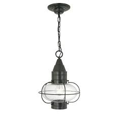 Outdoor Pendant Light With Seedy Glass