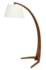 Cherry Wood Reading Lamp With U Form Base And Curved Standard Italy Circa 1950 Wood Floor Lamp Lamp Reading Lamp