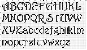 Printable Cross Stitch Letters Calligraphic Font Cross