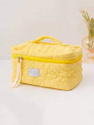 yellow flower makeup bag