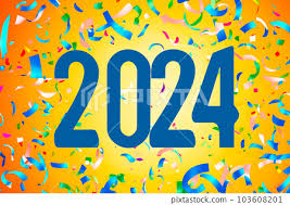 2024. New Year, 2024. Numbers on a background... - Stock Illustration  [103608201] - PIXTA