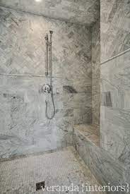 Mixed Tile Shower Transitional