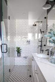 White Subway Shower Tiles With Oil