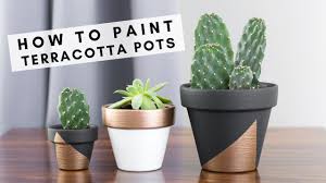 how to paint terracotta clay pots using