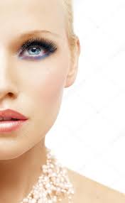makeup half face stock photo by