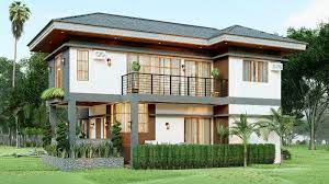 Modern Tropical House In Grey And Brown