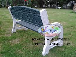 Arm Rest 3 Seater Plastic Garden Bench