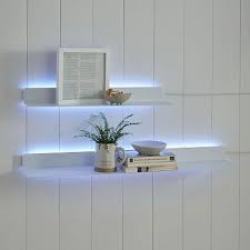 Backlit Wall Display Shelf White