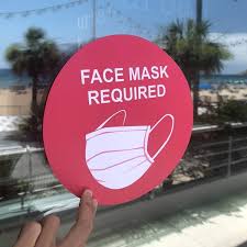 Face Mask Required Sign Wall Window