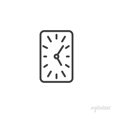 Wall Clock Line Icon Linear Style Sign