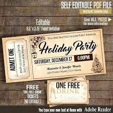 Free Drink Ticket Template Party Invitation Stag Printable Holiday