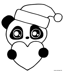 Coloriage Mignon Panda Kawaii Animal For Christmas Dessin Dessin Facile  Mignon à imprimer