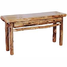 Light Aspen Log 2 Drawer Sofa Table