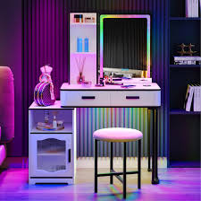 led lighted mirror makeup vanity table
