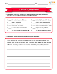 capitalization worksheets 3rd grade
