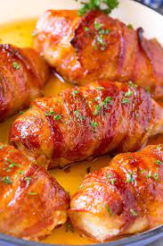 Air Fryer Chicken Wrapped In Bacon Receita gambar png