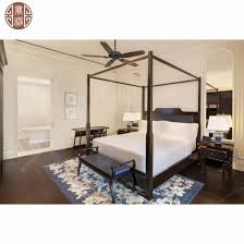 solid wood canopy bed hotel furniture