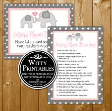 Download our nursery rhyme quiz and find out! Nursery Rhyme Trivia Quiz Baby Shower Game Printable Pink Elephant Theme For A Girl Baby Shower Wittyprintables