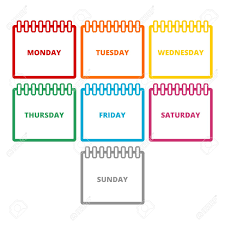 Days Of The Week Calendar Sheets With The Days Of The Week